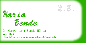 maria bende business card